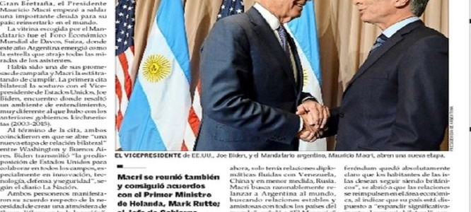Análisis para El Mercurio de Chile de la gira de Mauricio Macri por Davos