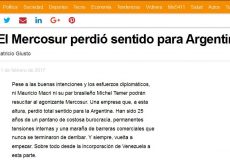 Columna para Infobae sobre el Mercosur y la Argentina