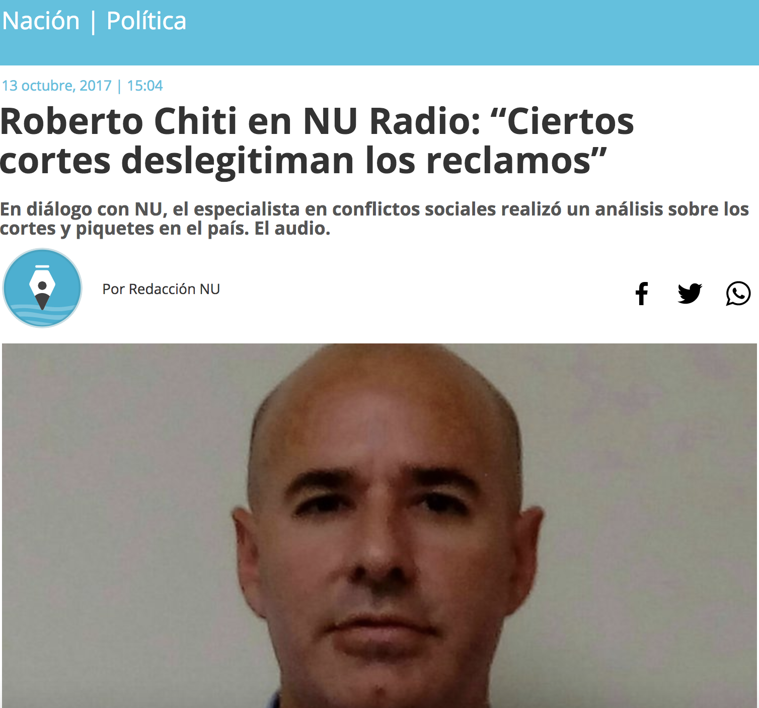 Roberto Chiti Entrevistado Por Noticias Urbanas Diagnostico Politico