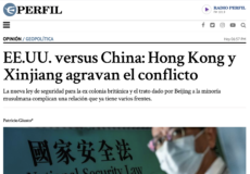 Columna en el diario Perfil sobre Hong Kong y Xinjiang